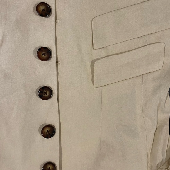 Rag & Bone Roslyn Linen Blazer Tan Square Neck Tailored Jacket NWT - Picture 8 of 10